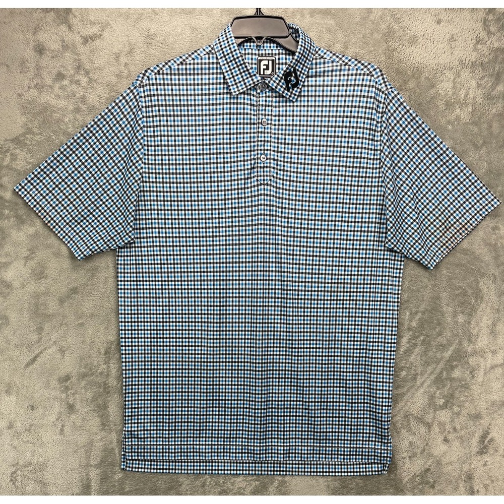 Footjoy Tour Issue Men's Performance Polo Shirt Sz L Multicolor‎ Plaid